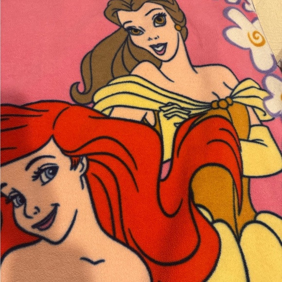 Disney Princesses Vintage Plush Blanket Cinderella Belle Ariel In EUC 42W X 57L” - Picture 4 of 16
